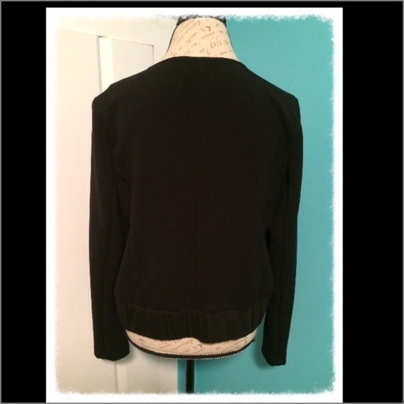 Gap Black Ruffle Front Zip Up Coat - Picture 4 of 4